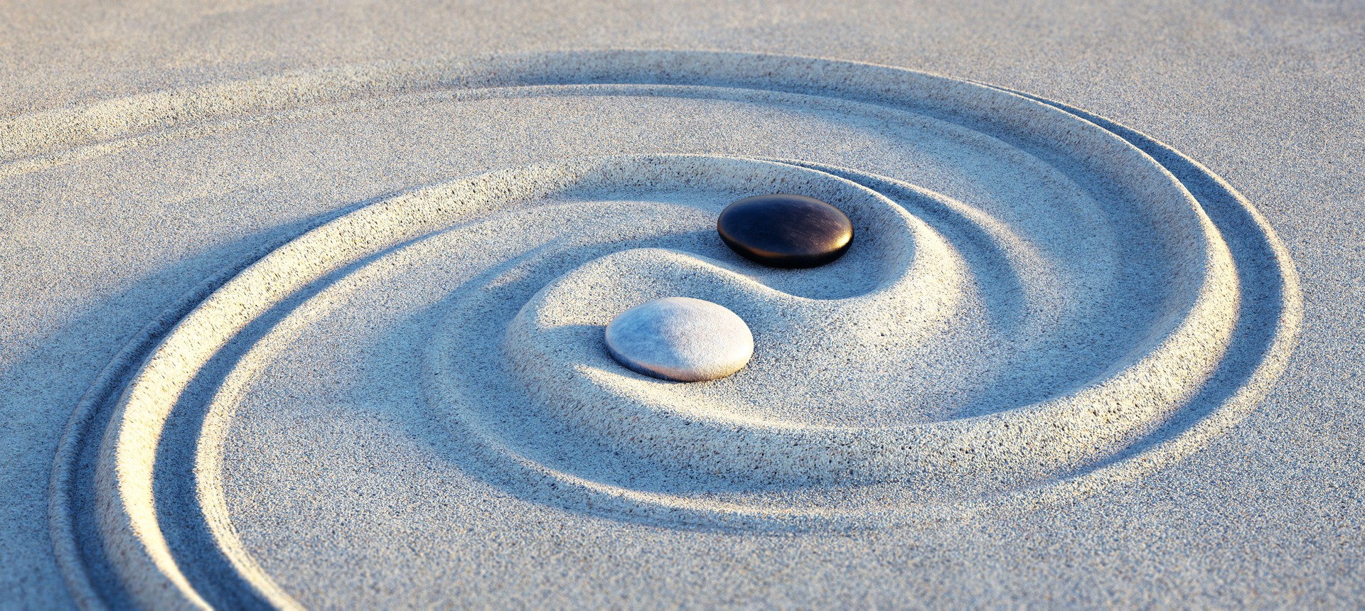 Japanese ZEN garden with textured sand
